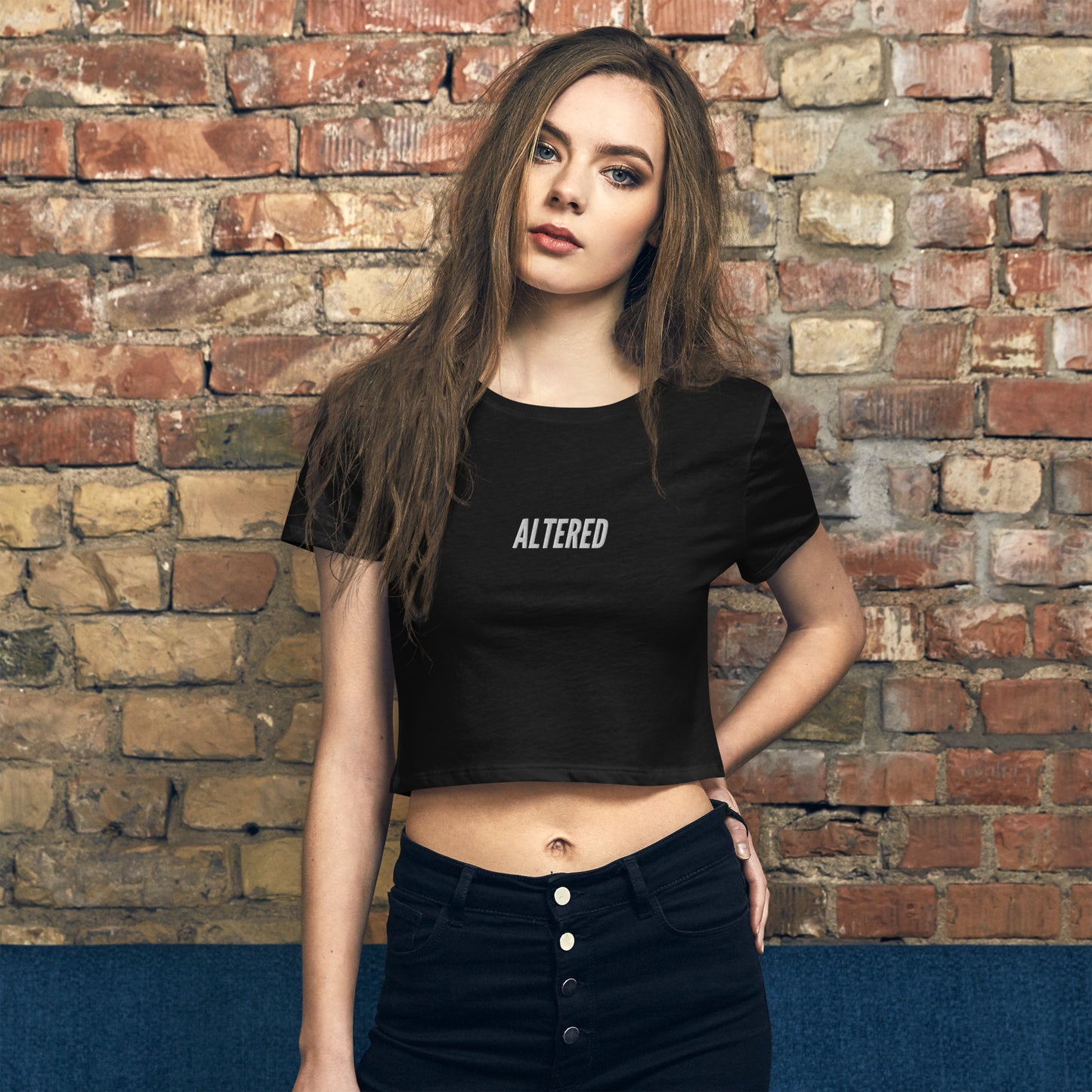 Altered Embroidered Crop Top