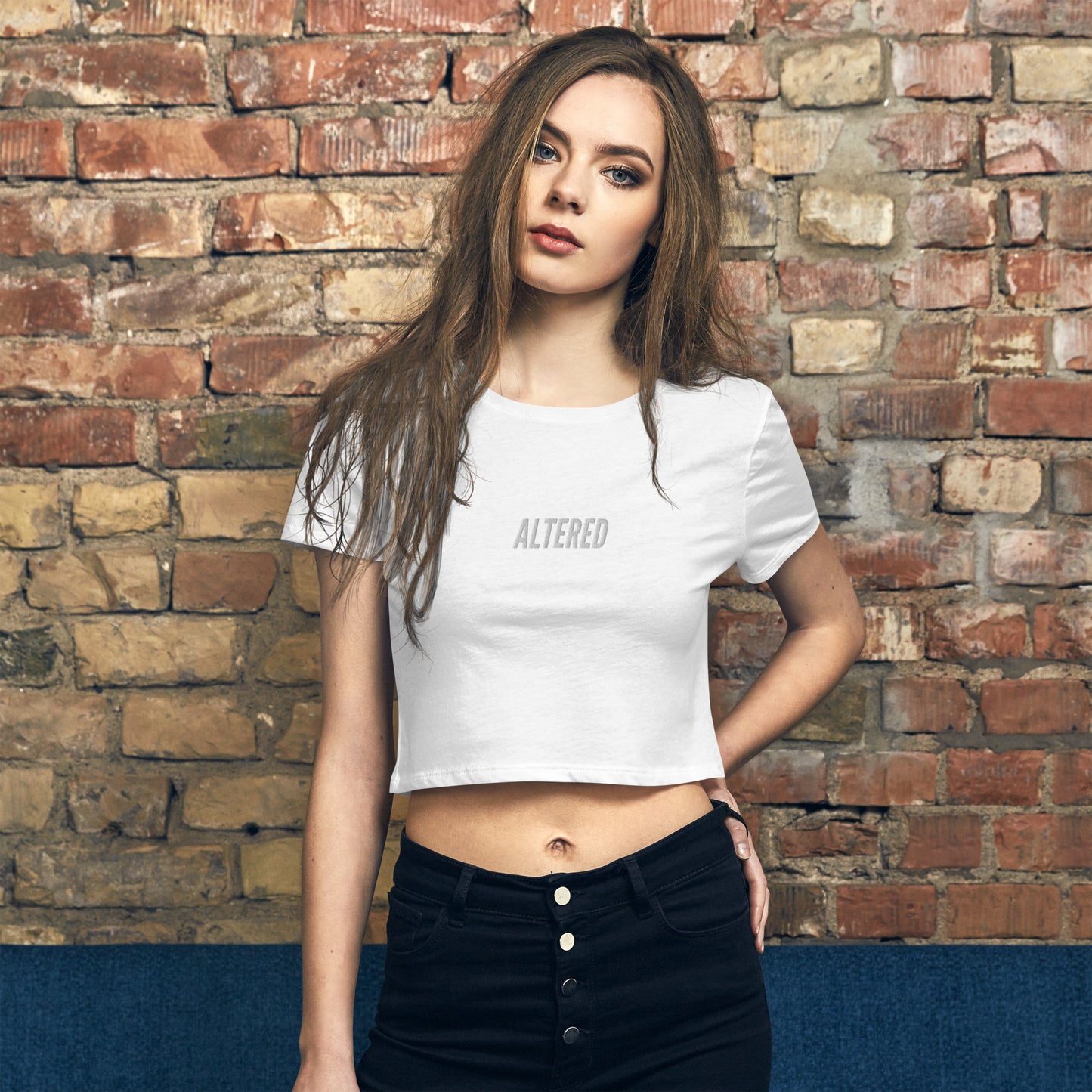 Altered Embroidered Crop Top